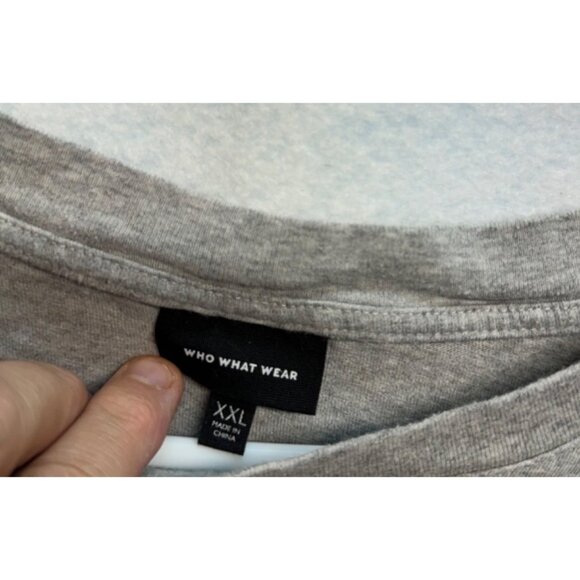 Who What Wear Short Sleeve Elastic Waist Cropped Top Tee Shirt Gray Size XXL - Picture 2 of 8
